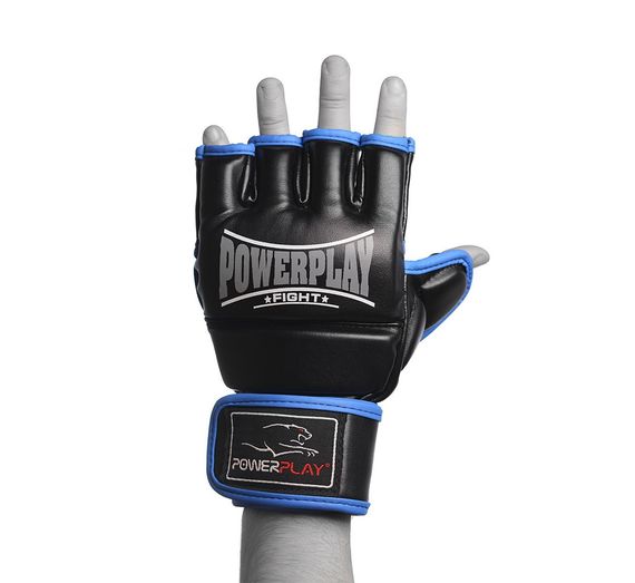 Рукавиці для MMA PowerPlay 3058 Чорно-Сині XL | Зображення 2