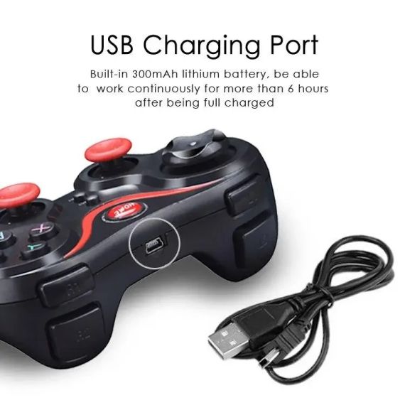 Бездротовий Bluetooth джойстик для смартфона iOS Android UKC Gen Game V8 Black/Red | Зображення 3