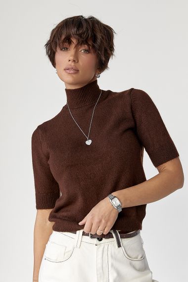 Жіноча в'язана американка - коричневий цвет, ONE SIZE (є розміри)