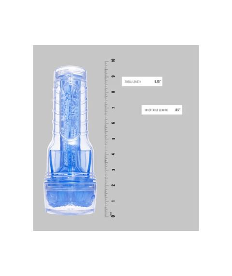 Мастурбатор в колбе с имитацией орального секса Fleshlight Turbo Core Blue Ice, голубой sexstyle | Зображення 2