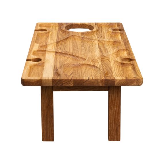 Винний столик-менажниця з дерева 50×30 см прямокутний на ніжках дуб BWS500180 | Зображення 1