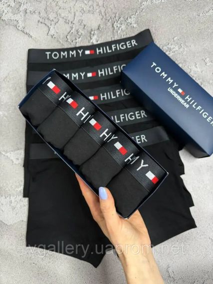 Чоловічі труси-боксери TH 5 шт. у коробіні — 5 шт. чорних трусів у коробці, Чорні труси в коробці Преміум XL