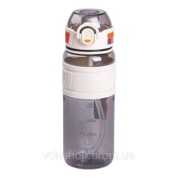 Пляшка для води з трубочкою та ремінцем 750 мл спортивная пляшка 23.5 см Біла HP-14-34W