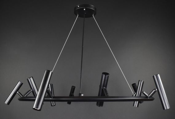 Люстра світлодіодна підвісна LED світильник для квартири на стелю лед 27745 Чорний 40-150х100х100 см. | Зображення 2