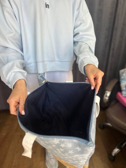 Женская большая пляжная сумка с якорем одно отделение на молнии AV2310/1 размер 44/40, синяя | Зображення 4