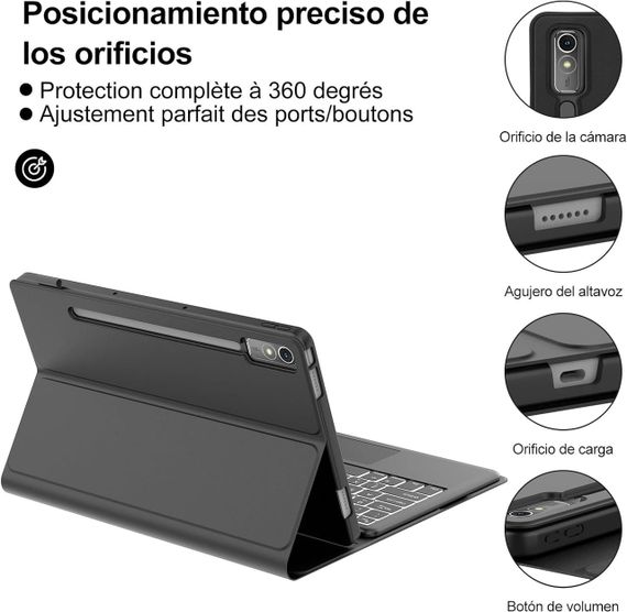 Чохол-підставка для Lenovo Tab P12 12.7” TB370FU, 2023 захисний чохол-книжка з регульованим кутом нахилу, чорний | Зображення 2