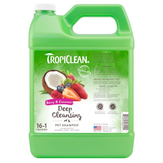 Шампунь для глубокого очищения шерсти собак и котов TropiClean Deep Cleaning Shampoo, 3.79 л
