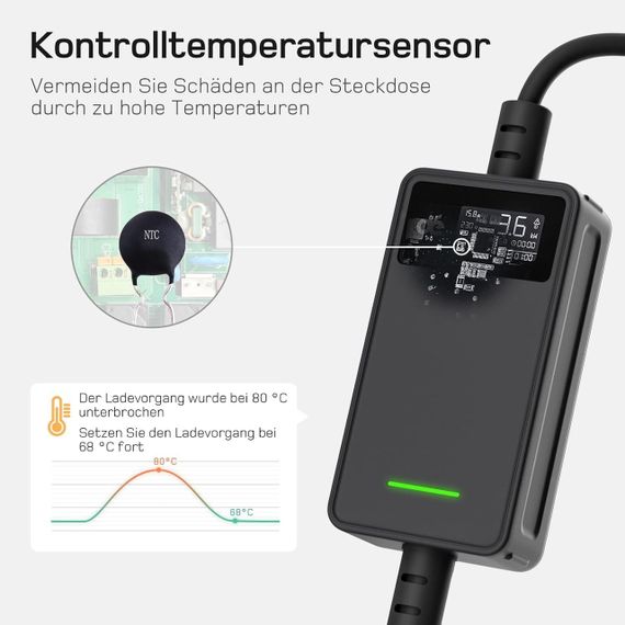 Зарядка для электромобиля Type 2 3,68 кВт, 6-16A, 6м, зарядная станция портативная, зарядное устройство Тип 2 | Зображення 1