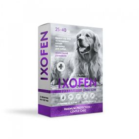 Капли от блох и клещей для собак весом 25-40 кг Unicum Ixofen, 2 пип