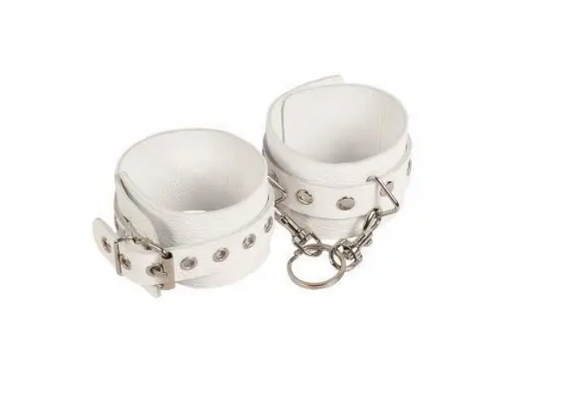 Наручники Leather Restraints Hand Cuffs, White Sex Aura