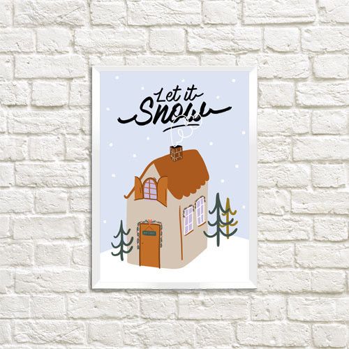 Постер в рамці Let it snow 21x30 см (A4)