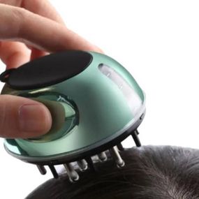 Вібромасажер антистрес для голови та тіла з ємністю для олії Liquid Guide Comb Зелений