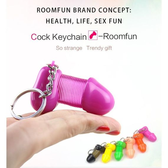 Брелок у формі пеніса Roomfan із пружинкою, рожевий sexstyle