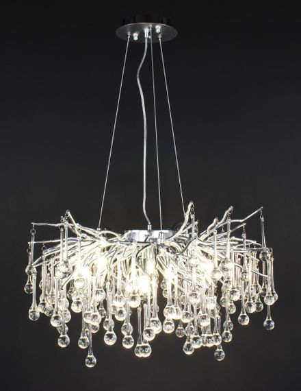 Люстра підвісна кришталева 27238 Хром 45-190х80х80 см. | Зображення 5