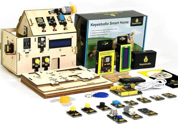 Набір KEYESTUDIO ESP32 для побудови розумного дому, STEM IoT Kit з датчиками, програмування Arduino та Python навчання електроніки | Зображення 5
