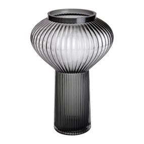 Скляна ваза 30 см сіра HP-1718