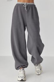 Широкі спортивні штани з начосом - темно-сірий цвет, L (є розміри)