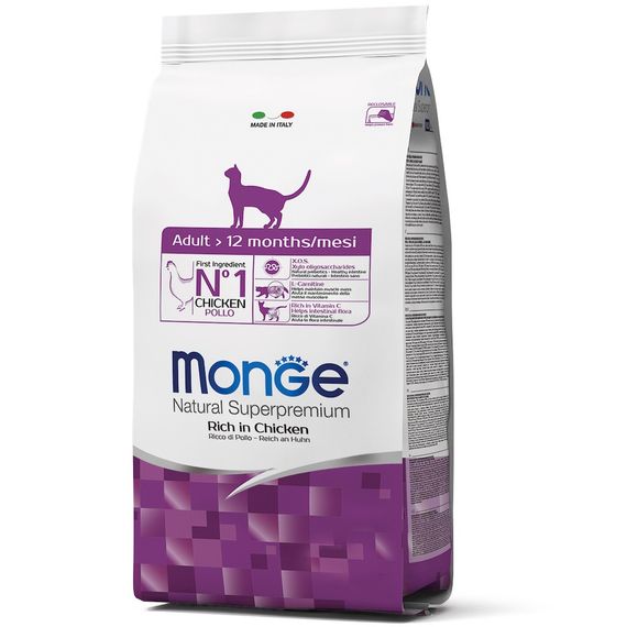 Корм Monge Cat Adult Ricco сухий з куркою для дорослих котів 1.5 кг