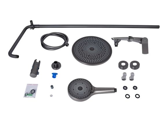 Душова система універсальна Qtap Slavonice Gunmetal Black PVD з виливом QTSLA111GMB45910 | Зображення 2
