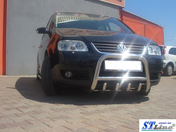 Кенгурятник QT006 (нерж) для Volkswagen Touran 2003-2010 гг | Зображення 1