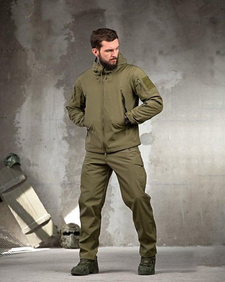 Тактичний костюм софтшов softshell олива ВТ7949