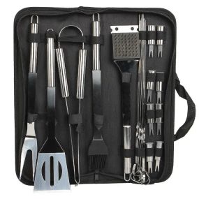 Набір для барбекю grilljoy 20 шт., набір для барбекю з нержавіючої сталі в алюмінієвому футлярі для зберігання, професійний набір для барбекю