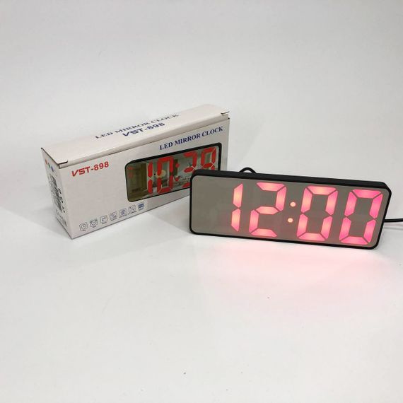 Электронные настольные LED часы от USB VST-898-1 с будильником и термометром, Настольные LED Лед часы | Зображення 9
