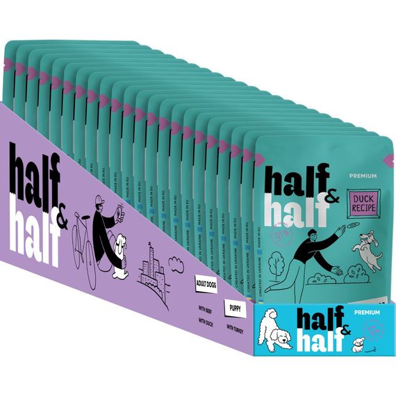 Корм вологий Half&Half Duck in Gravy for Adult Dogs шматочки качки в соусі для дорослих собак 100 г | Зображення 2