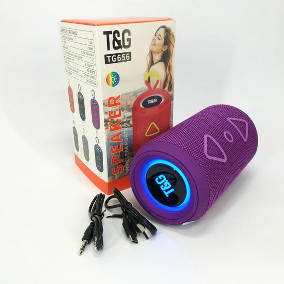 Bluetooth колонка портативна TG656 FM-радіо. TV-228 Колір: фіолетовий | Зображення 7