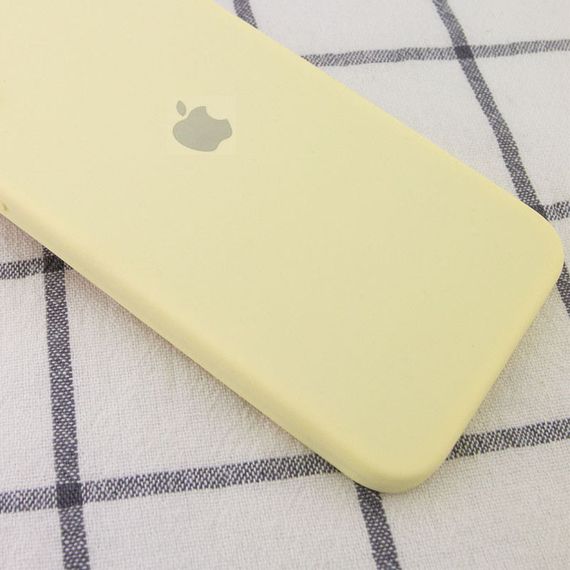 Чехол Silicone Case Square Full Camera Protective (AA) для Apple iPhone 11 Pro Max (6.5") Жовтий/Mellow Yellow | Зображення 1