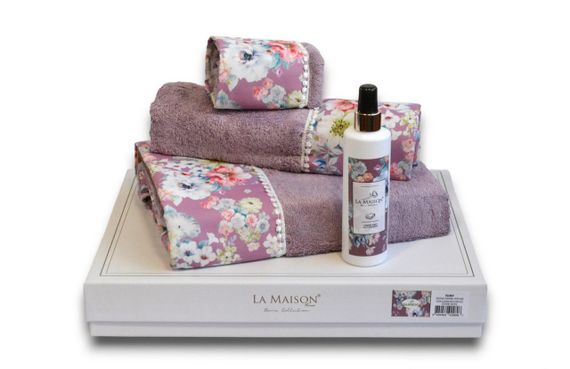 Подарунковий набір бамбукових рушників La Maison, 3 шт. з ароматом Yomy | Зображення 1