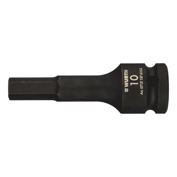 Торцева головка Wurth ударна подовжена 1/2" шестигранна LONG HEX 10 мм