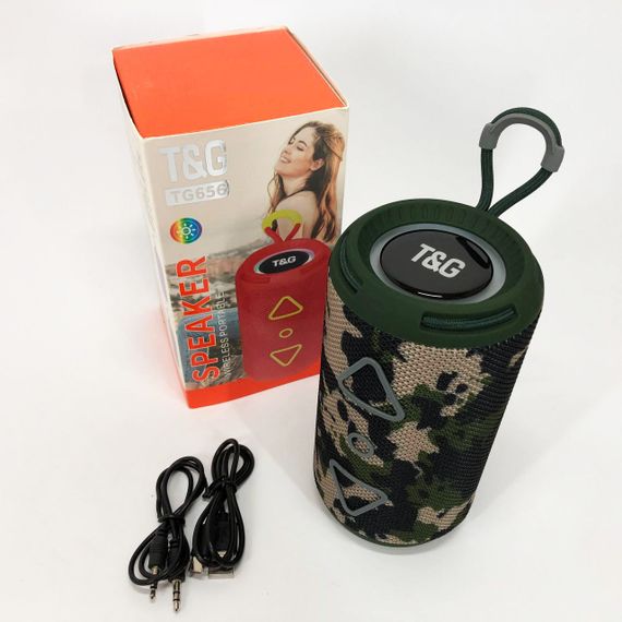 Bluetooth колонка портативная TG656 FM-радио, Громкая колонка для вечеринки. Цвет: камуфляж | Зображення 8