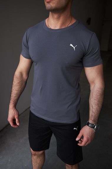 Комплект чоловічий Puma: футболка темно-сіра + шорти чорні (9833314551) | Зображення 2