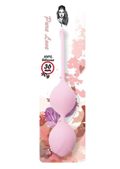 Вагінальні кульки - Silicone Kegel Balls Light Pink, 36 мм, 90 г | Зображення 1