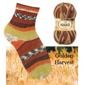 Шкарпеткова пряжа Nako Boho Concept, Golden Harvest 82441