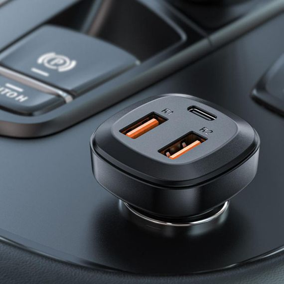 Автомобільний зарядний пристрій ACEFAST B9 66W(2USB-A+USB-C) three port metal car charger | Зображення 4