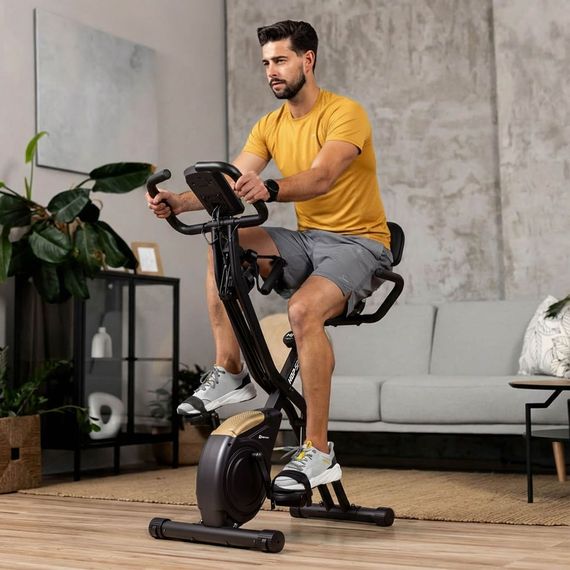 Велотренажер Hop-Sport HS-3030X Apeks X-Bike чорно-золотистий | Зображення 2