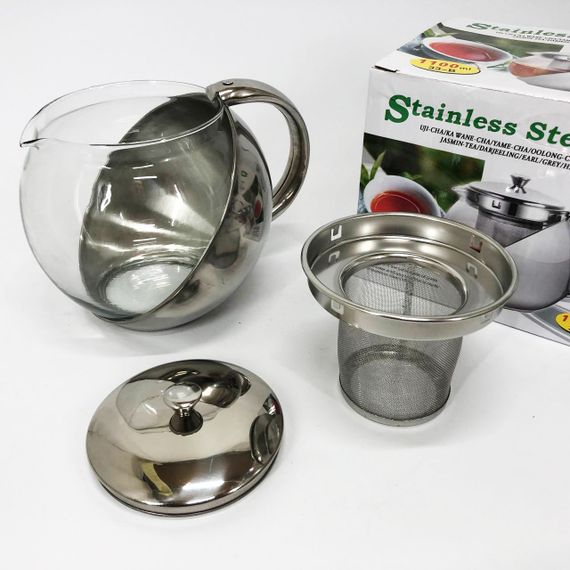 Заварник UNIQUE UN-1164 1.10 л, Чайник заварювальний скляний якісний на кухню, Гарний заварник | Зображення 1