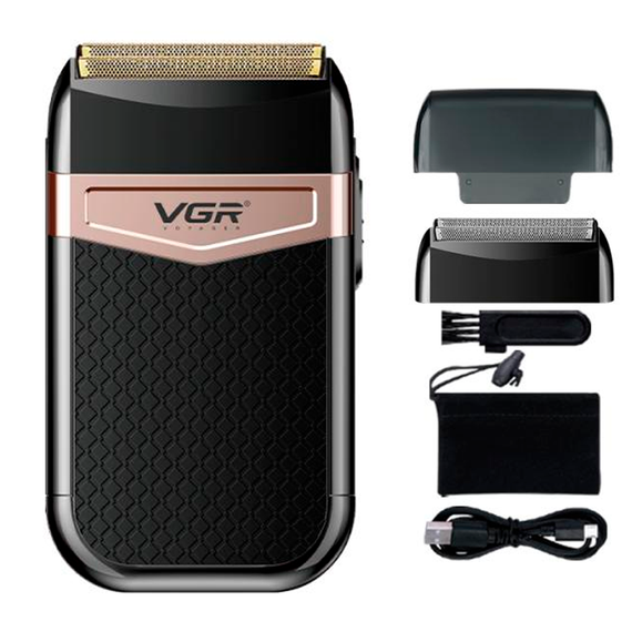 Електробритва шейвер VGR V-331, подвійне лезо, 2 насадки