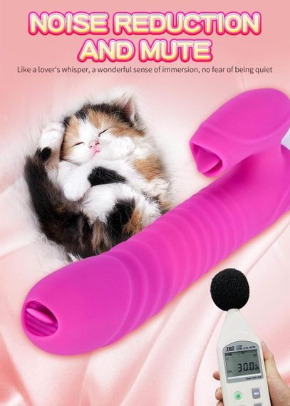 Вібратор - Silicone Vibrator USB 7 Function and Thrusting Function / Heating Purple Sex Aura | Зображення 5
