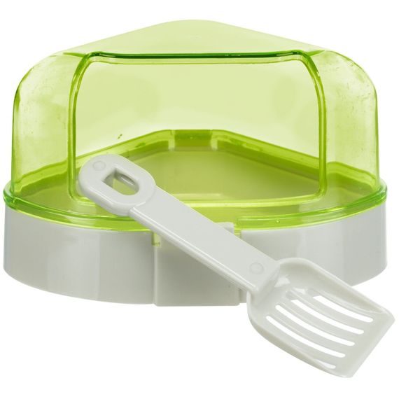 Туалет Trixie для гризунів кутовий з лопаткою пластиковий 14x8x11 см