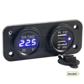 Авто / Мото USB зарядний пристрій - Recessed Twin Volt Blue, IP54