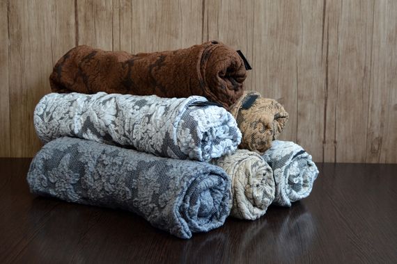 Жакардовый чохол на диван + 2 крісла Damask зі спідницею, бежевий | Зображення 3