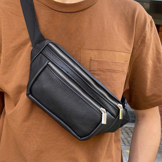 Бананка з натуральної шкіри. Відмінна якість сумки на пояс. Модель: 74132 | Зображення 1