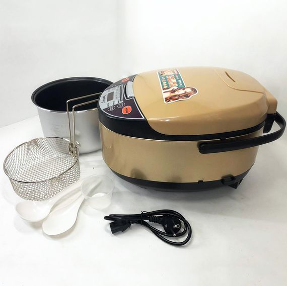 Мультиварка Rainberg RB-6207 З Фритюрницею, 12 Програм, скороварка пароварка мультиварка. Колір бежевий | Зображення 9