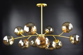 Люстра стельова на 12 лампочок 26207 Золото 45-65х110х110 см.