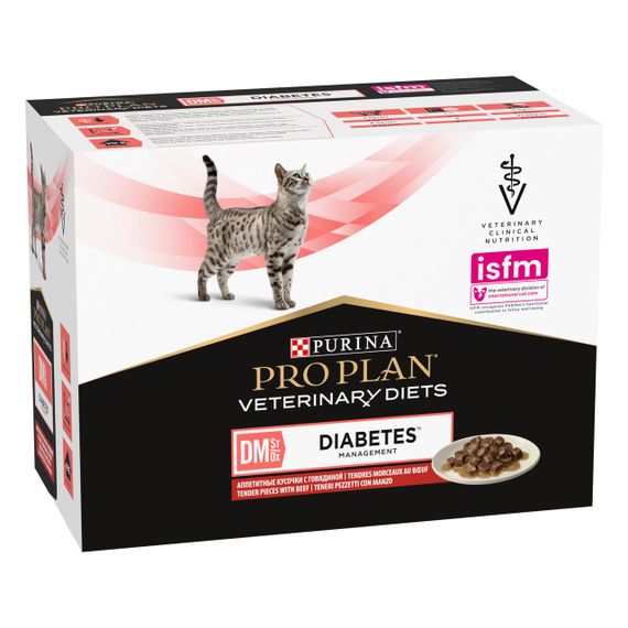Влажный корм для кошек с диабетом с говядиной Purina Veterinary Diets DM Diabetes 85 гр х 10 шт | Зображення 1