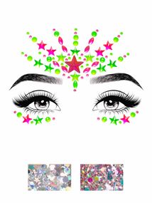 Наклейка із коштовностями Leg AvenueVibe Neon Face jewels sticker O/S