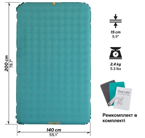 Матрац надувний Uquip Betty Double Petrol/Grey (243108) (DAS302766) | Зображення 8